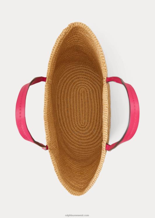 Ralph Lauren naised nahast äärtega suur brie-kott PR0V5422 naturaalne/sportroosa