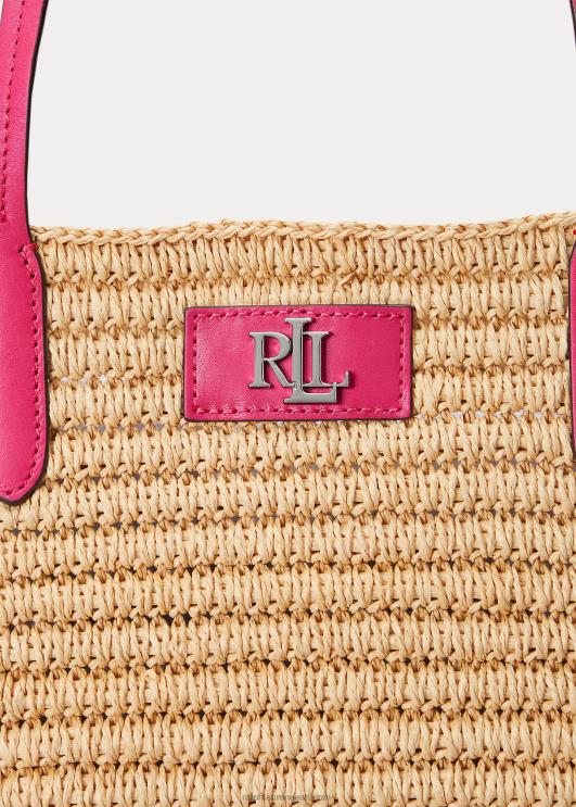 Ralph Lauren naised nahast äärtega suur brie-kott PR0V5422 naturaalne/sportroosa