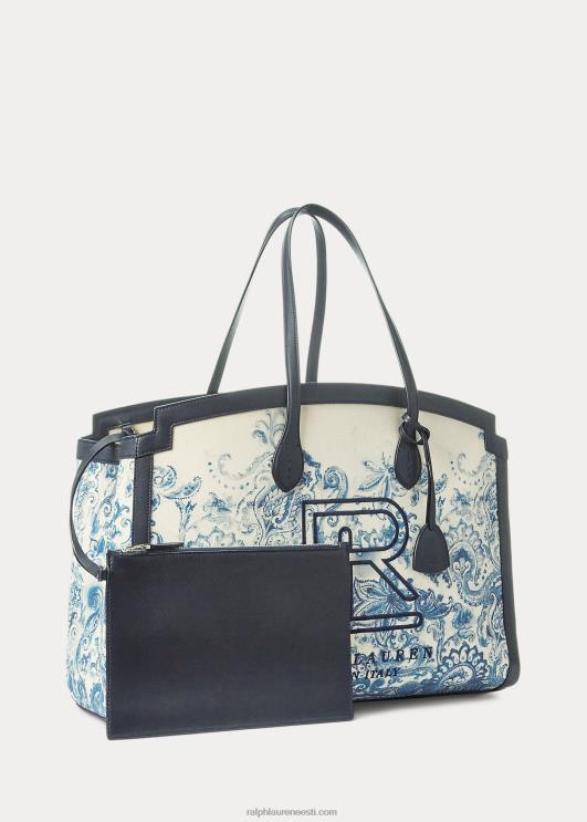 Ralph Lauren naised paisley lõuend rl rannatasku PR0V5330 merelaevastiku lilleline