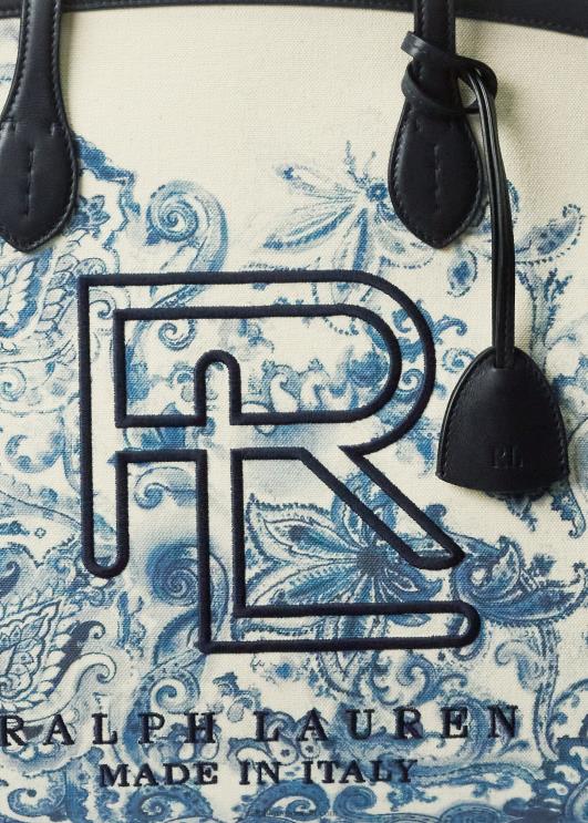 Ralph Lauren naised paisley lõuend rl rannatasku PR0V5330 merelaevastiku lilleline