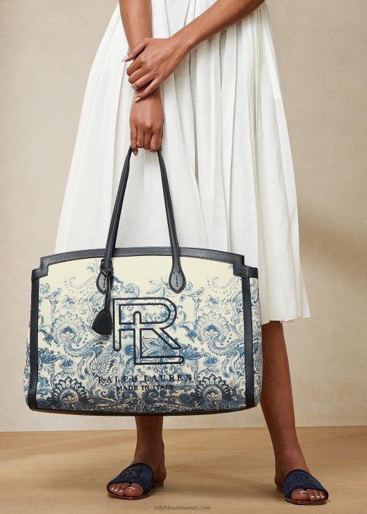 Ralph Lauren naised paisley lõuend rl rannatasku PR0V5330 merelaevastiku lilleline