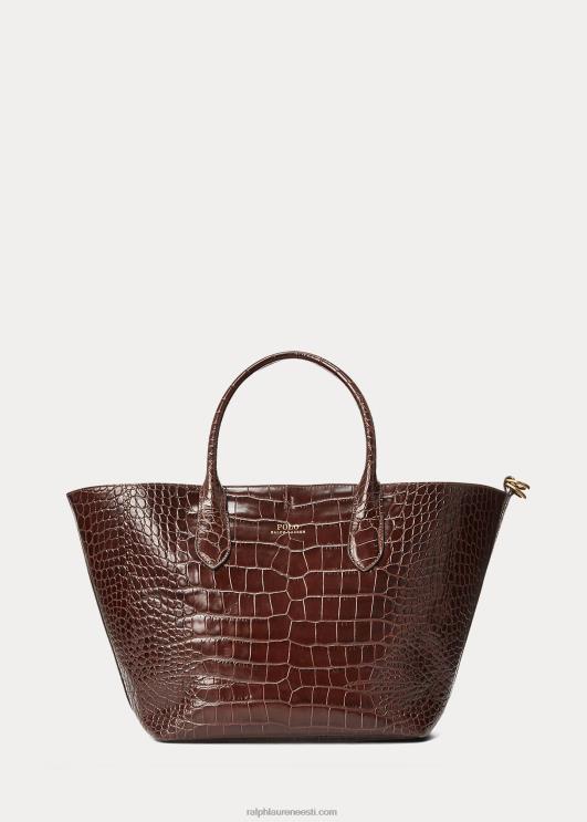 Ralph Lauren naised reljeefne keskmine bellport-kott PR0V5216 šokolaadi