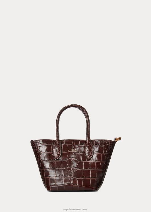 Ralph Lauren naised reljeefne mini bellport-kott PR0V5209 šokolaadi