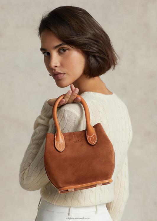 Ralph Lauren naised seemisnahast mini bellport-kott PR0V5210 kaneeli