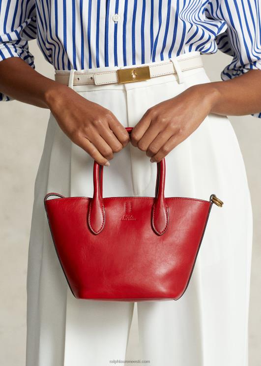 Ralph Lauren naised vahatatud nahast mini bellport-kott PR0V5204 helepunane