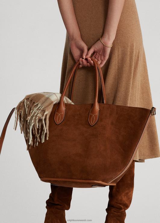 Ralph Lauren naised vasikas-seemisnahast keskmine bellport-kott PR0V5212 kaneeli