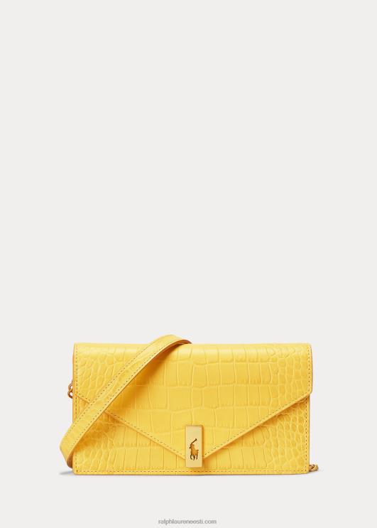 Ralph Lauren naised polo id Croc-reljeefiga rahakott ja kott PR0V5174 sinep