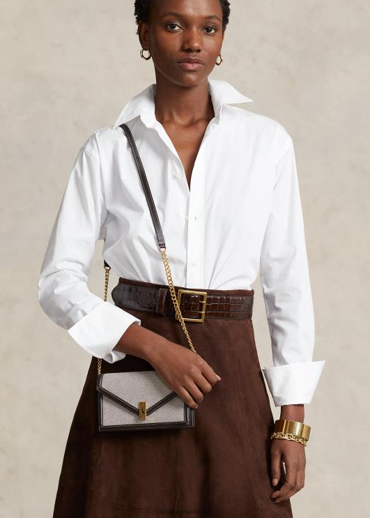 Ralph Lauren naised polo id lõuendist kett rahakott ja kott PR0V5178 looduslik/tubakas