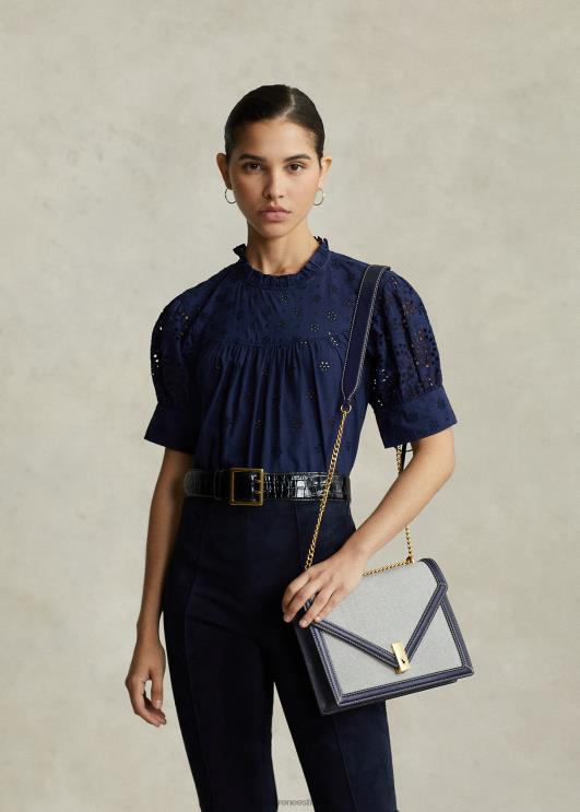 Ralph Lauren naised polo id lõuendist ümbriku kettkott PR0V5166 merevägi/kreem