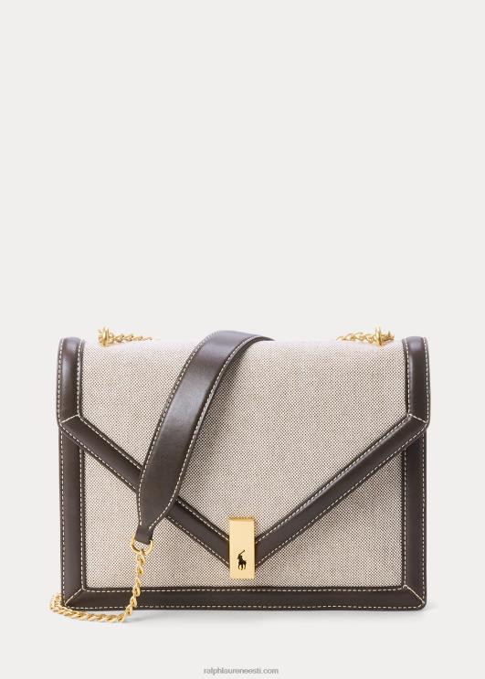 Ralph Lauren naised polo id lõuendist ümbriku kettkott PR0V5167 looduslik/tubakas
