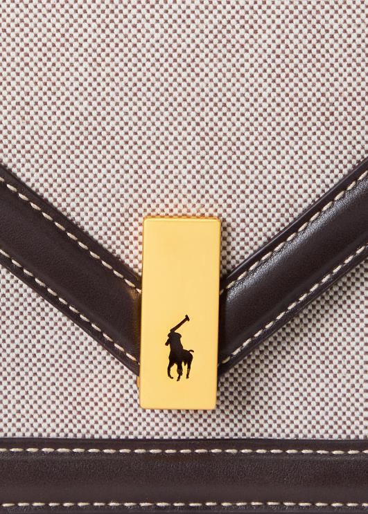 Ralph Lauren naised polo id lõuendist ümbriku kettkott PR0V5167 looduslik/tubakas