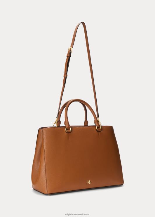 Ralph Lauren naised crosshatch nahast suur hannakott PR0V5411 tan