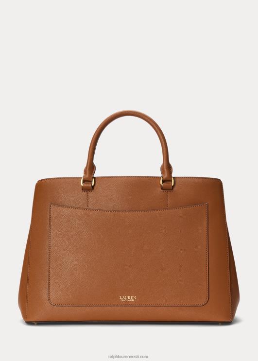 Ralph Lauren naised crosshatch nahast suur hannakott PR0V5411 tan