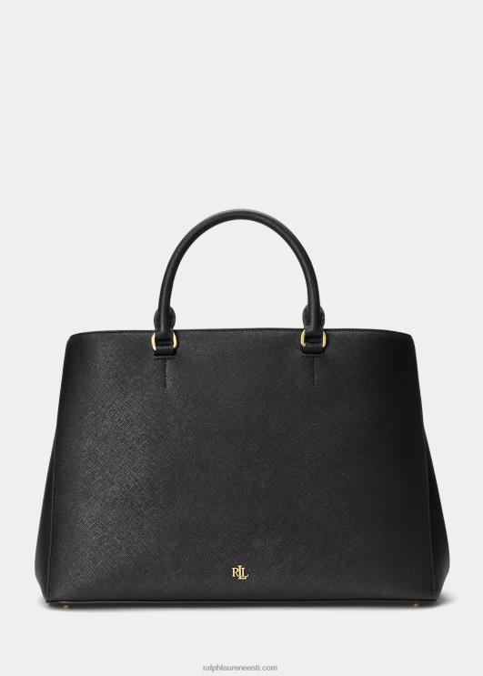 Ralph Lauren naised crosshatch nahast suur hannakott PR0V5412 must