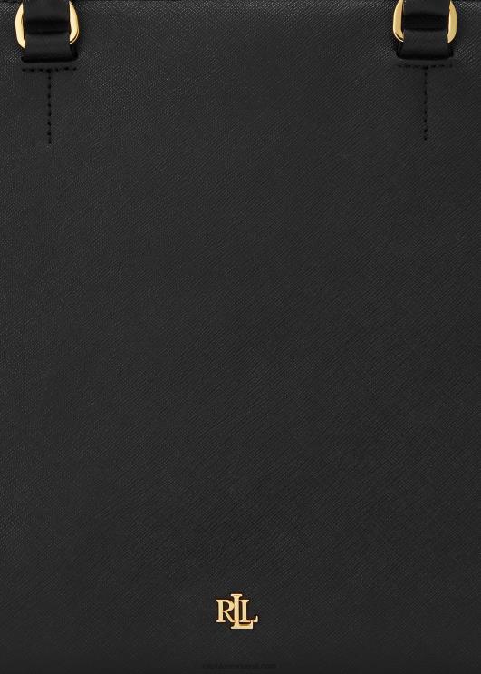 Ralph Lauren naised crosshatch nahast suur hannakott PR0V5412 must