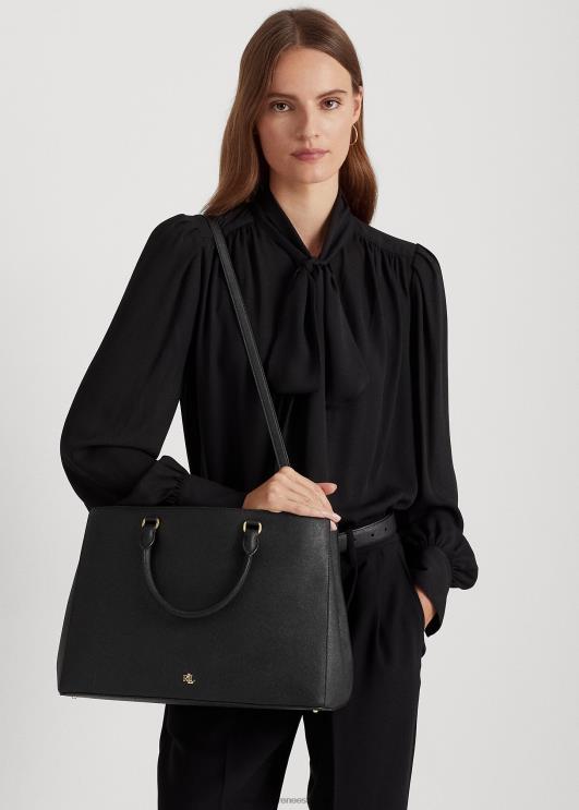 Ralph Lauren naised crosshatch nahast suur hannakott PR0V5412 must