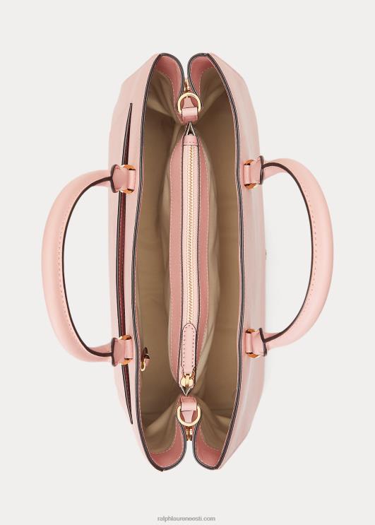 Ralph Lauren naised crosshatch nahast suur hannakott PR0V5414 roosipruun