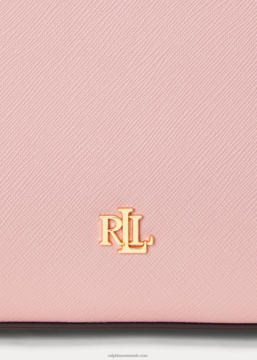 Ralph Lauren naised crosshatch nahast suur hannakott PR0V5414 roosipruun