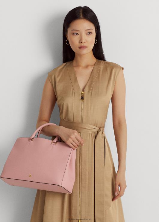 Ralph Lauren naised crosshatch nahast suur hannakott PR0V5414 roosipruun