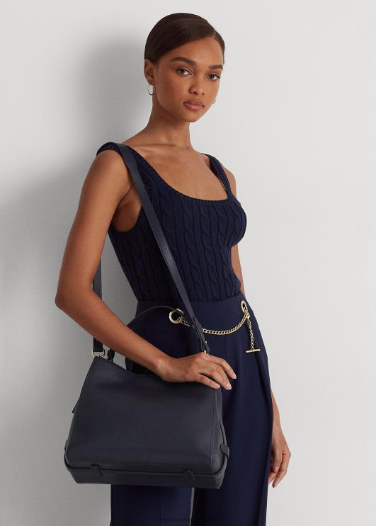 Ralph Lauren naised nahast keskmise peytoni kotikott PR0V5410 rafineeritud merevägi