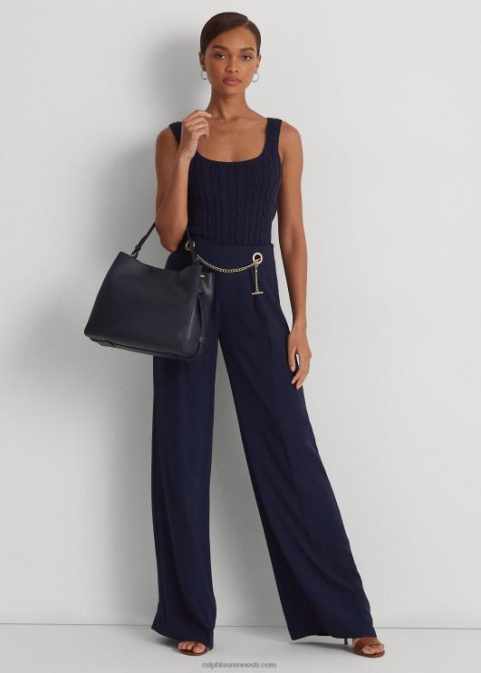 Ralph Lauren naised nahast keskmise peytoni kotikott PR0V5410 rafineeritud merevägi