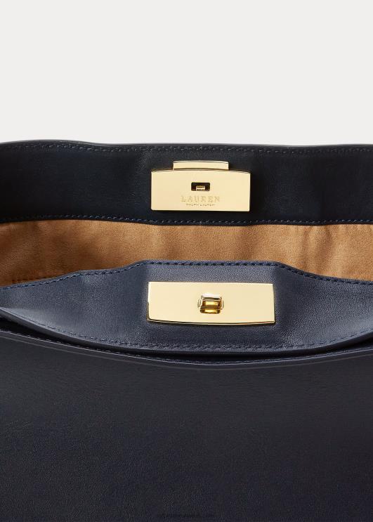 Ralph Lauren naised nahast keskmise peytoni kotikott PR0V5410 rafineeritud merevägi