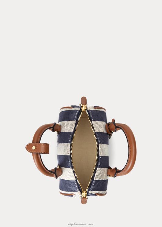 Ralph Lauren naised nahast ääristega lõuendist väike kaden-kott PR0V5415 logo/tartan/merevägi