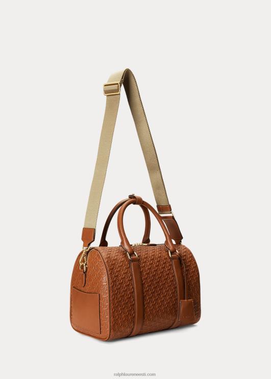 Ralph Lauren naised pressitud nahast keskmine kaden-kott PR0V5416 tan/buff