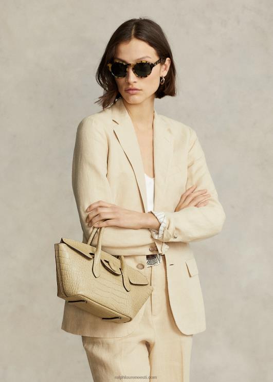 Ralph Lauren naised reljeefsest nahast keskmine bellport-kott PR0V5227 liiv