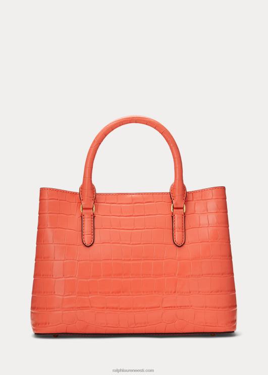 Ralph Lauren naised reljeefsest nahast keskmine marcy kotikott PR0V5458 sadamaäärne korall