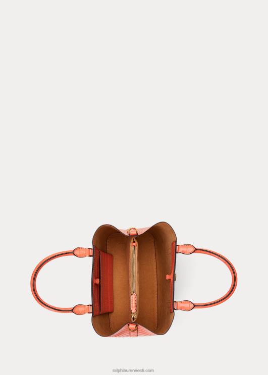 Ralph Lauren naised reljeefsest nahast keskmine marcy kotikott PR0V5458 sadamaäärne korall