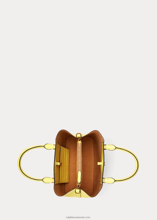 Ralph Lauren naised reljeefsest nahast keskmine marcy kotikott PR0V5459 päikesekala kollane