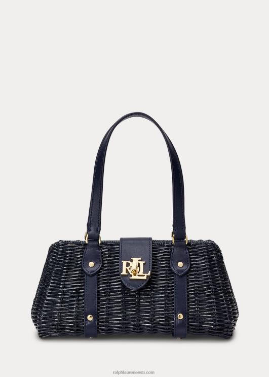 Ralph Lauren naised rotangist keskmise lilly kotikott PR0V5404 rafineeritud merevägi