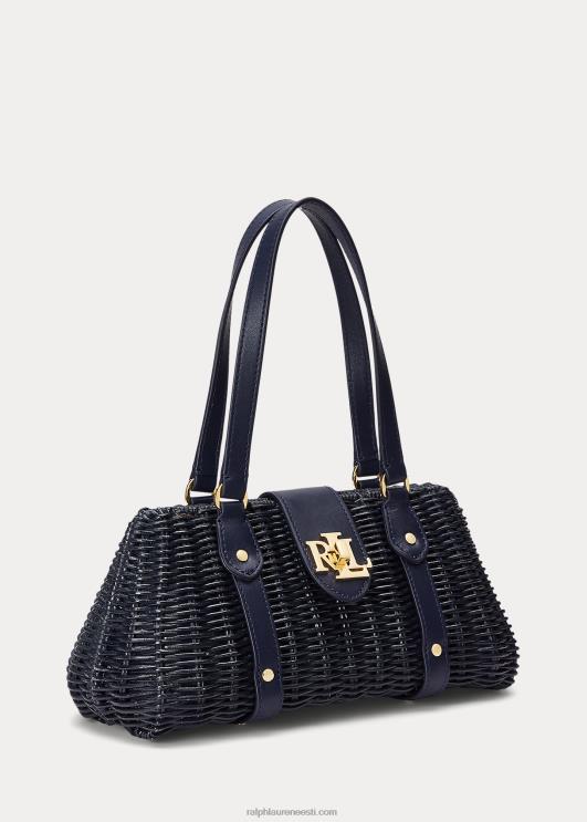 Ralph Lauren naised rotangist keskmise lilly kotikott PR0V5404 rafineeritud merevägi