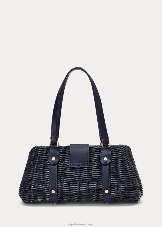 Ralph Lauren naised rotangist keskmise lilly kotikott PR0V5404 rafineeritud merevägi