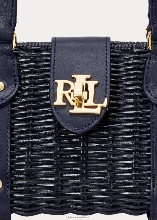 Ralph Lauren naised rotangist keskmise lilly kotikott PR0V5404 rafineeritud merevägi