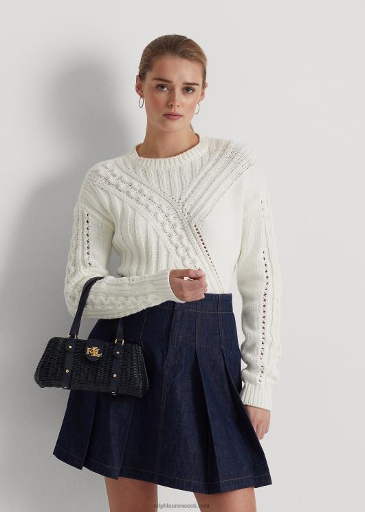 Ralph Lauren naised rotangist keskmise lilly kotikott PR0V5404 rafineeritud merevägi