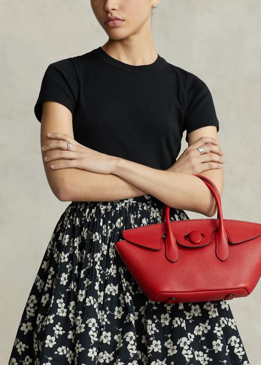 Ralph Lauren naised veerisnahast keskmine bellport-kott PR0V5226 rubiin