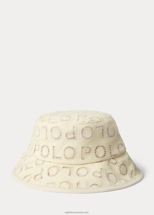 Ralph Lauren naised aas-tikandiga logoga ämbrimüts PR0V9734 kreem