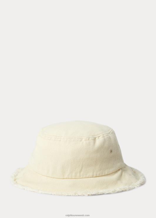 Ralph Lauren naised logoga sun & waves puuvillane ämbrimüts PR0V5573 kreem multi