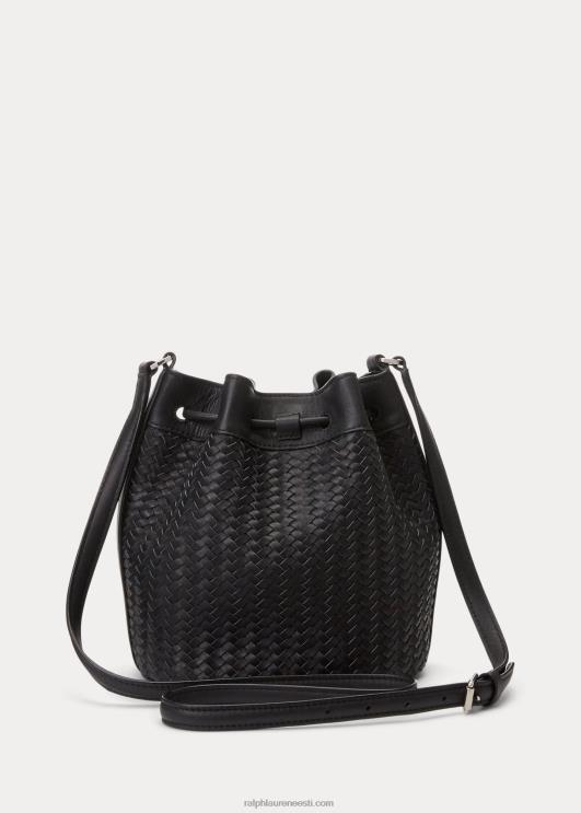 Ralph Lauren naised kootud keskmise andie nööriga kott PR0V5341 must