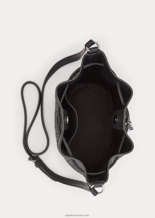 Ralph Lauren naised kootud keskmise andie nööriga kott PR0V5341 must