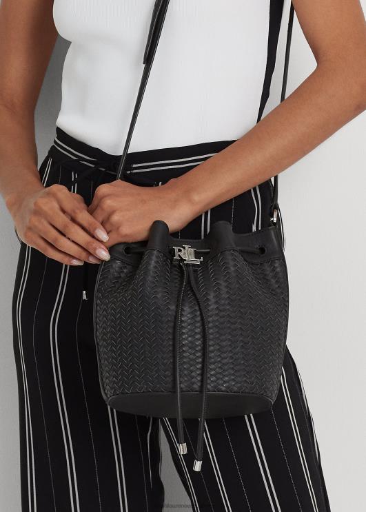 Ralph Lauren naised kootud keskmise andie nööriga kott PR0V5341 must