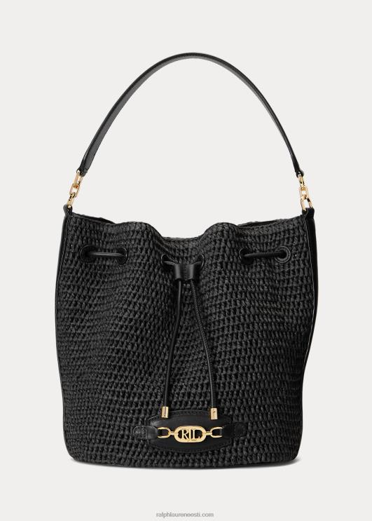 Ralph Lauren naised õlgedest suur Andie nööriga kott PR0V5444 must