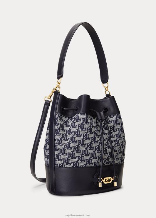 Ralph Lauren naised monogramm suur Andie nööriga kott PR0V5353 merevägi