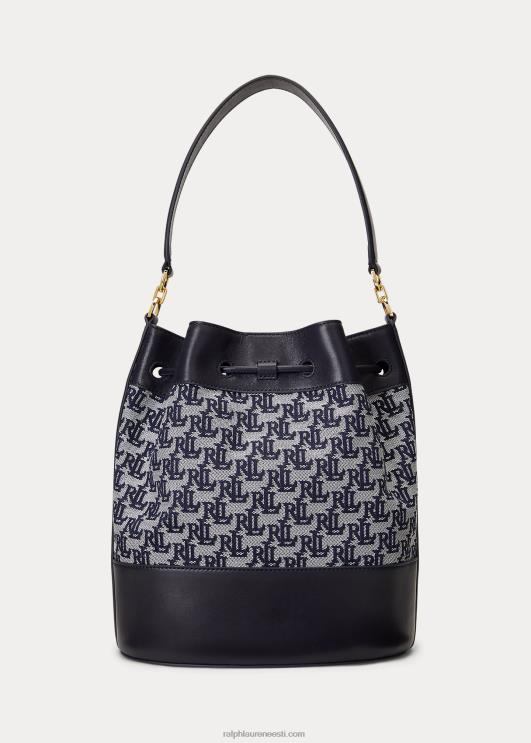 Ralph Lauren naised monogramm suur Andie nööriga kott PR0V5353 merevägi