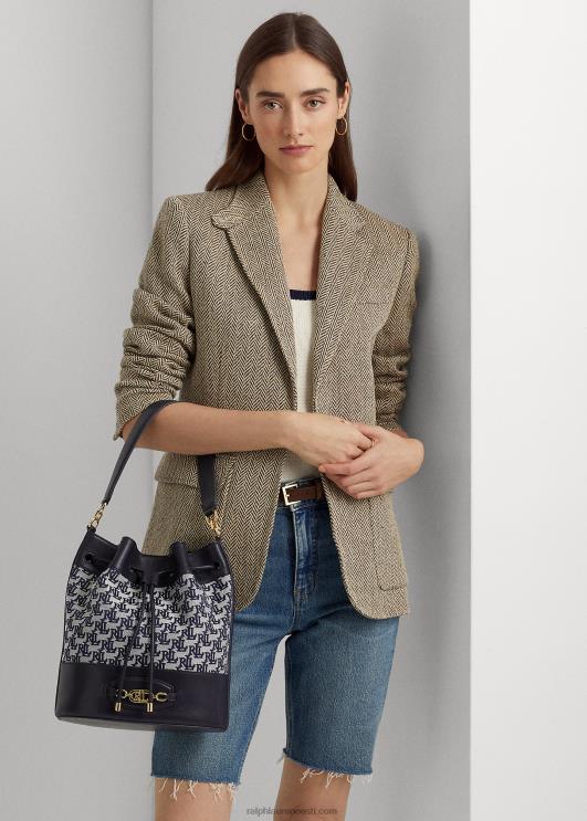 Ralph Lauren naised monogramm suur Andie nööriga kott PR0V5353 merevägi