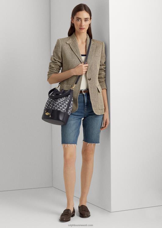 Ralph Lauren naised monogramm suur Andie nööriga kott PR0V5353 merevägi