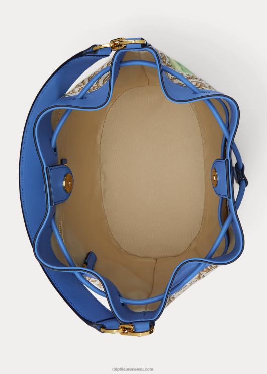 Ralph Lauren naised monogramm suur Andie nööriga kott PR0V5446 khaki/uusinglise sinine