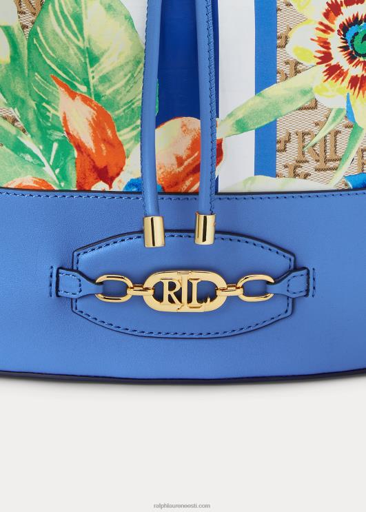 Ralph Lauren naised monogramm suur Andie nööriga kott PR0V5446 khaki/uusinglise sinine